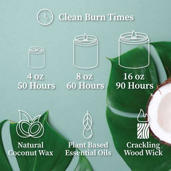 White Tea | Wood Wick Candle with Natural Coconut Wax