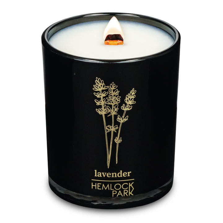 Lavender | Black & Gold Wood Wick Candle