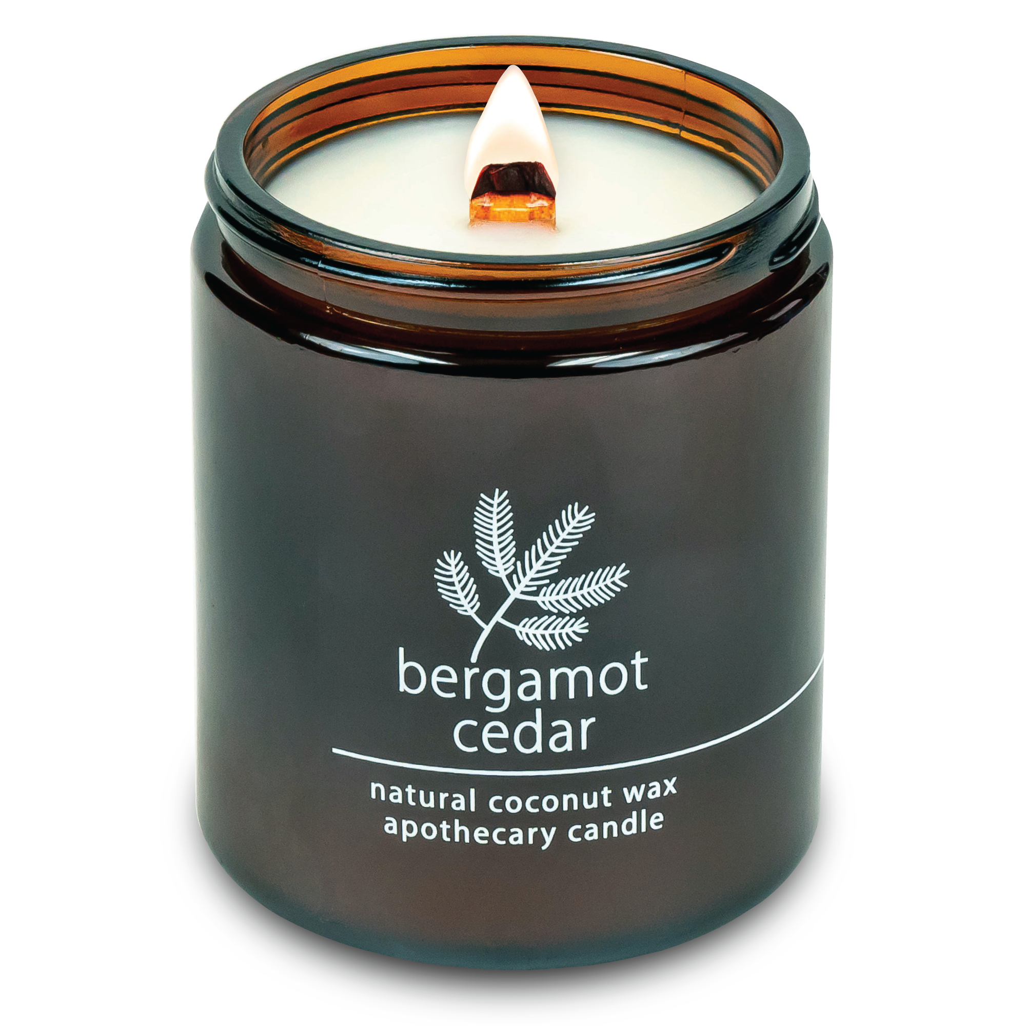 Bergamot Cedar Wood Wick Candle | Citrus Woody Scent | Plant-Based