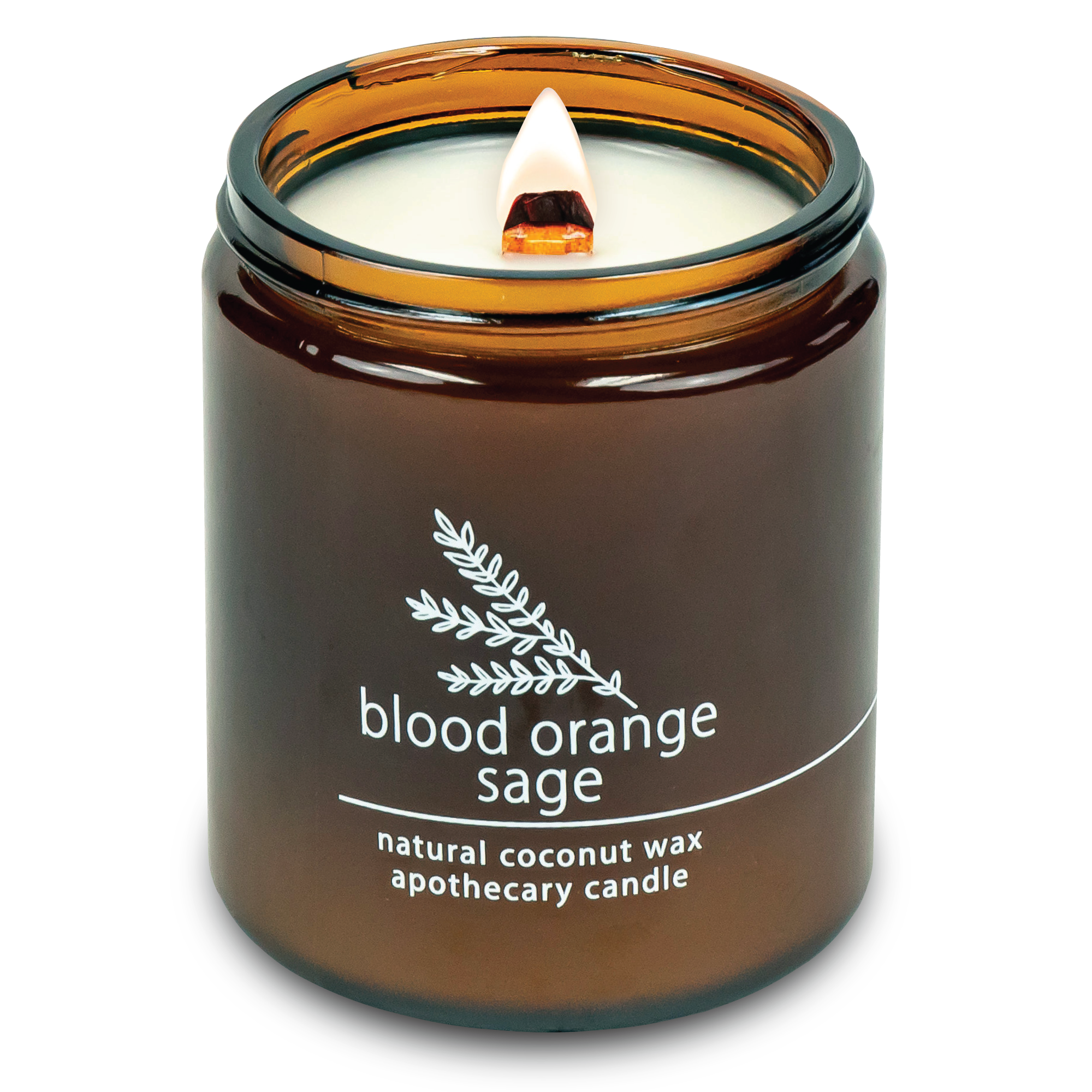 Blood Orange Sage Wood Wick Candle | Citrus Herbal Scent | Plant