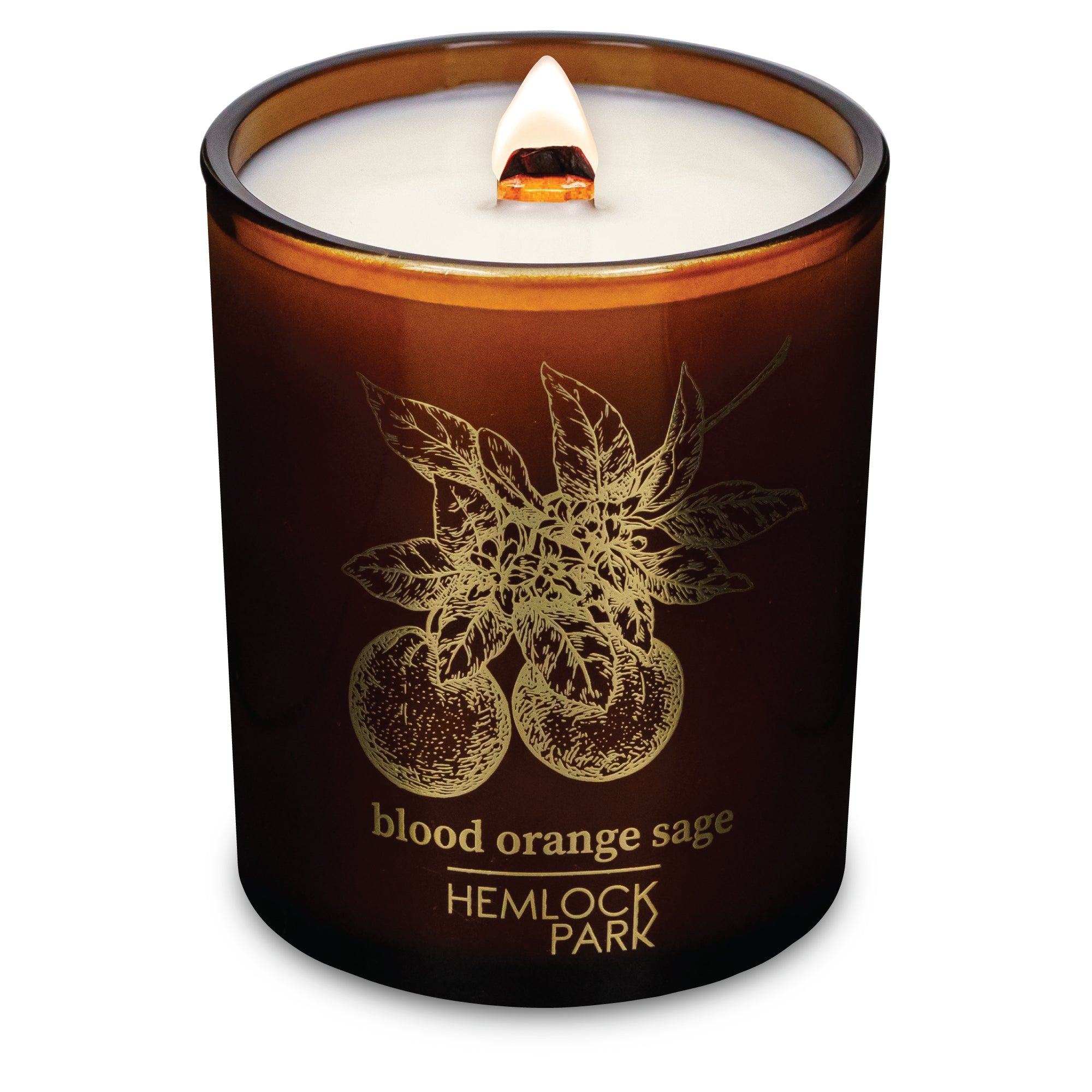 Blood Orange Sage wood wick candle plant-based coconut wax Hemlock Park 7.2 oz