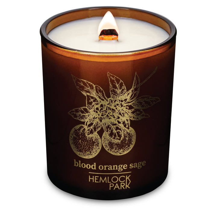 Blood Orange Sage | Amber & Gold Wood Wick Candle