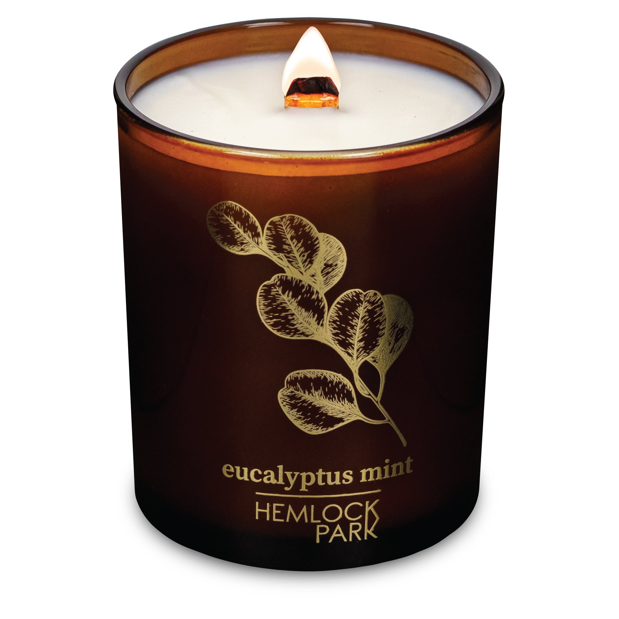 Eucalyptus Mint wood wick candle plant-based coconut wax Hemlock Park 7.2 oz