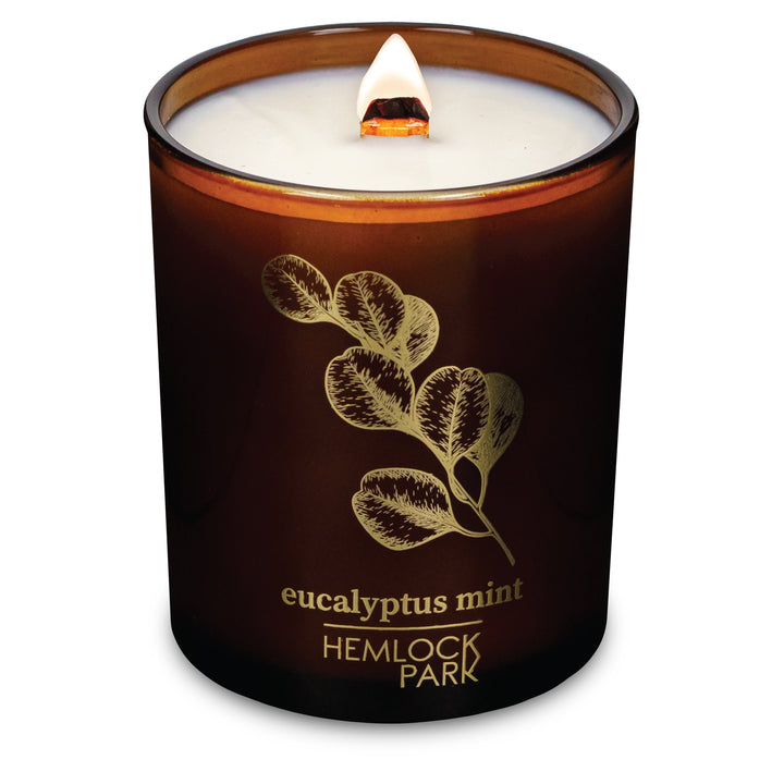 Eucalyptus Mint | Amber & Gold Wood Wick Candle