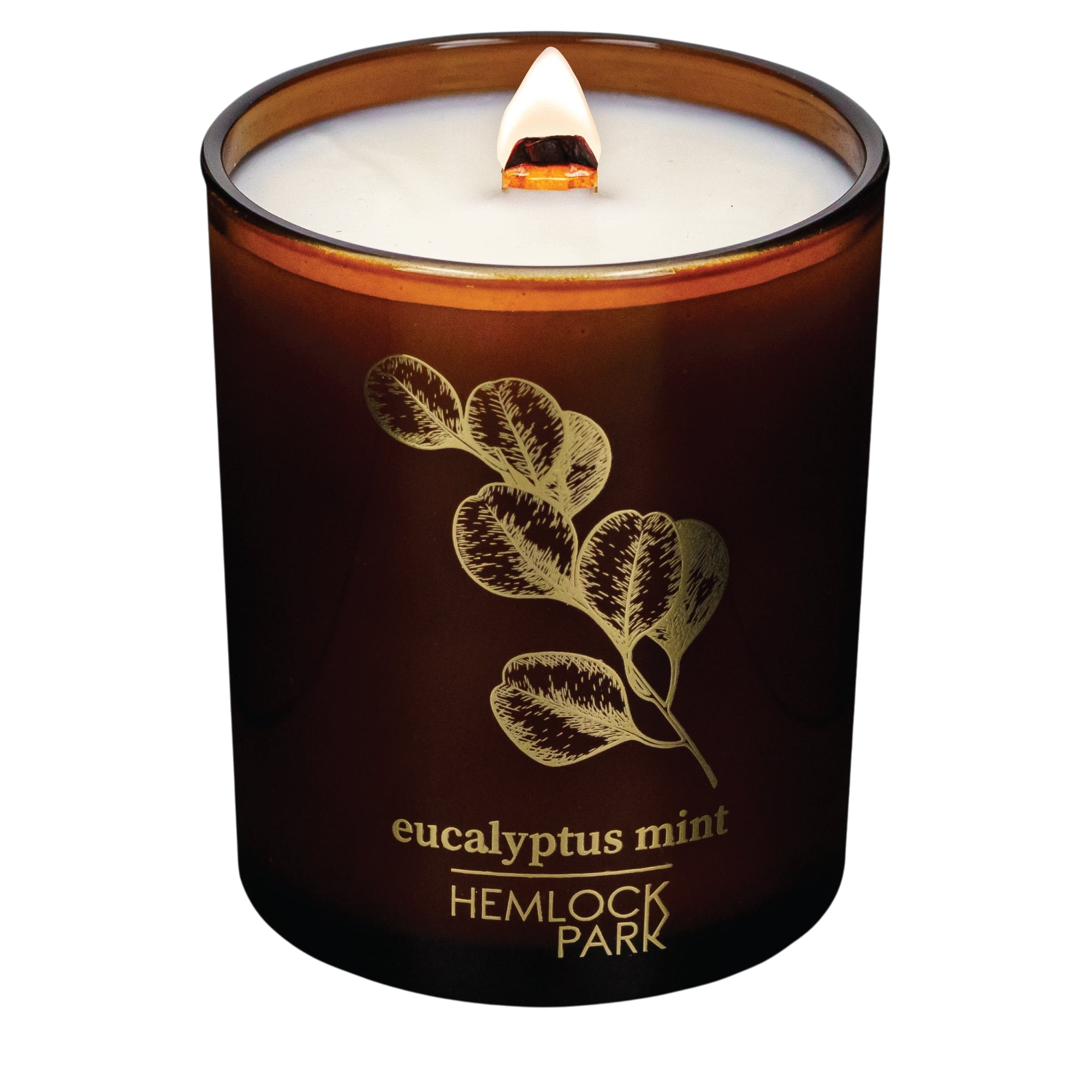 Eucalyptus Mint wood wick candle plant-based coconut wax Hemlock Park 7.2 oz