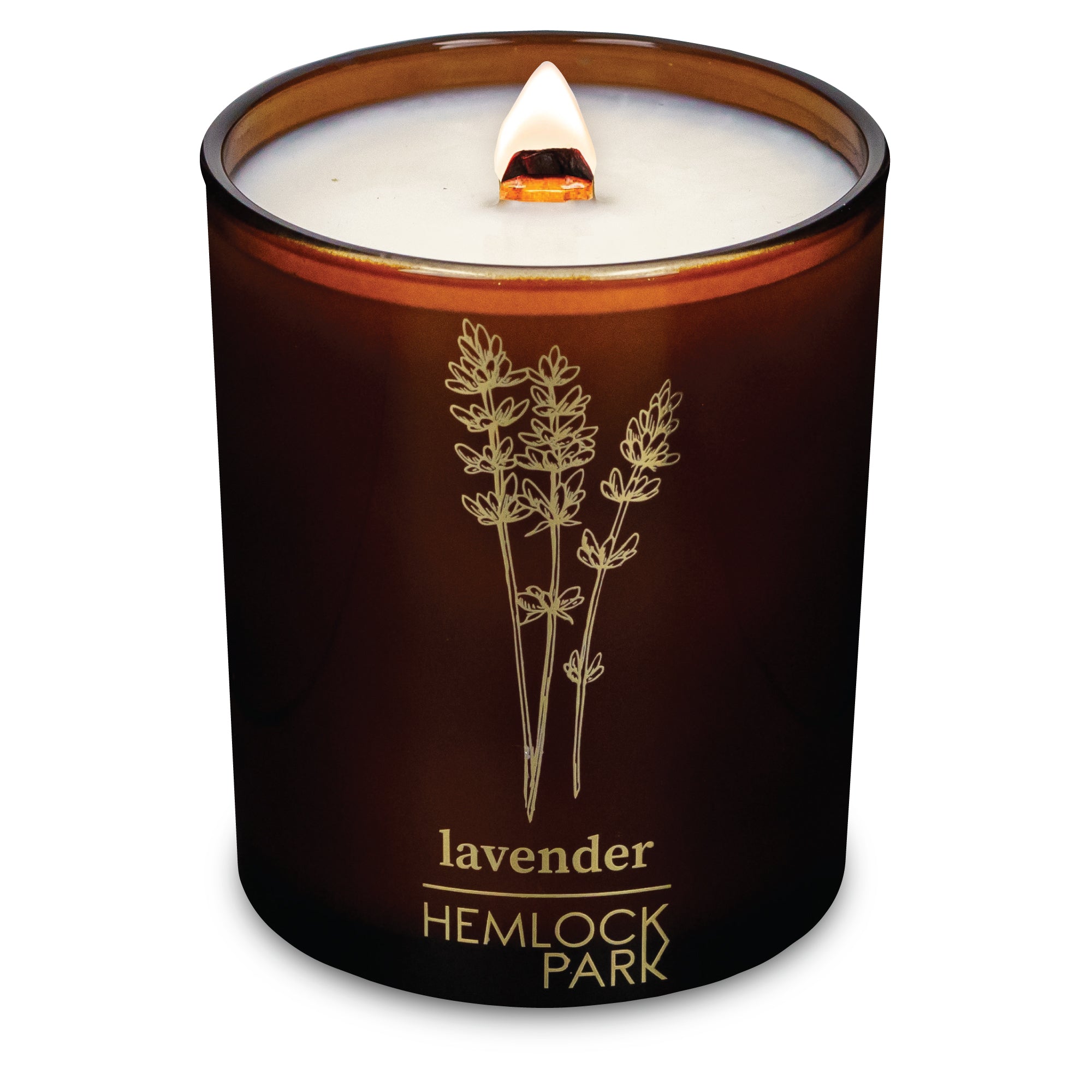 Lavender wood wick candle plant-based coconut wax Hemlock Park 7.2 oz
