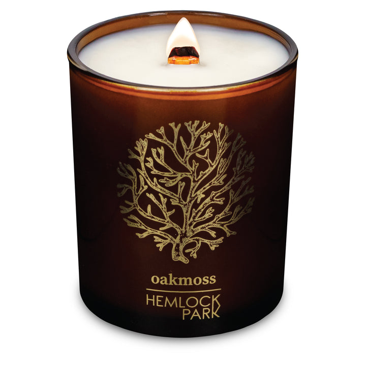 Oakmoss | Amber & Gold Wood Wick Candle