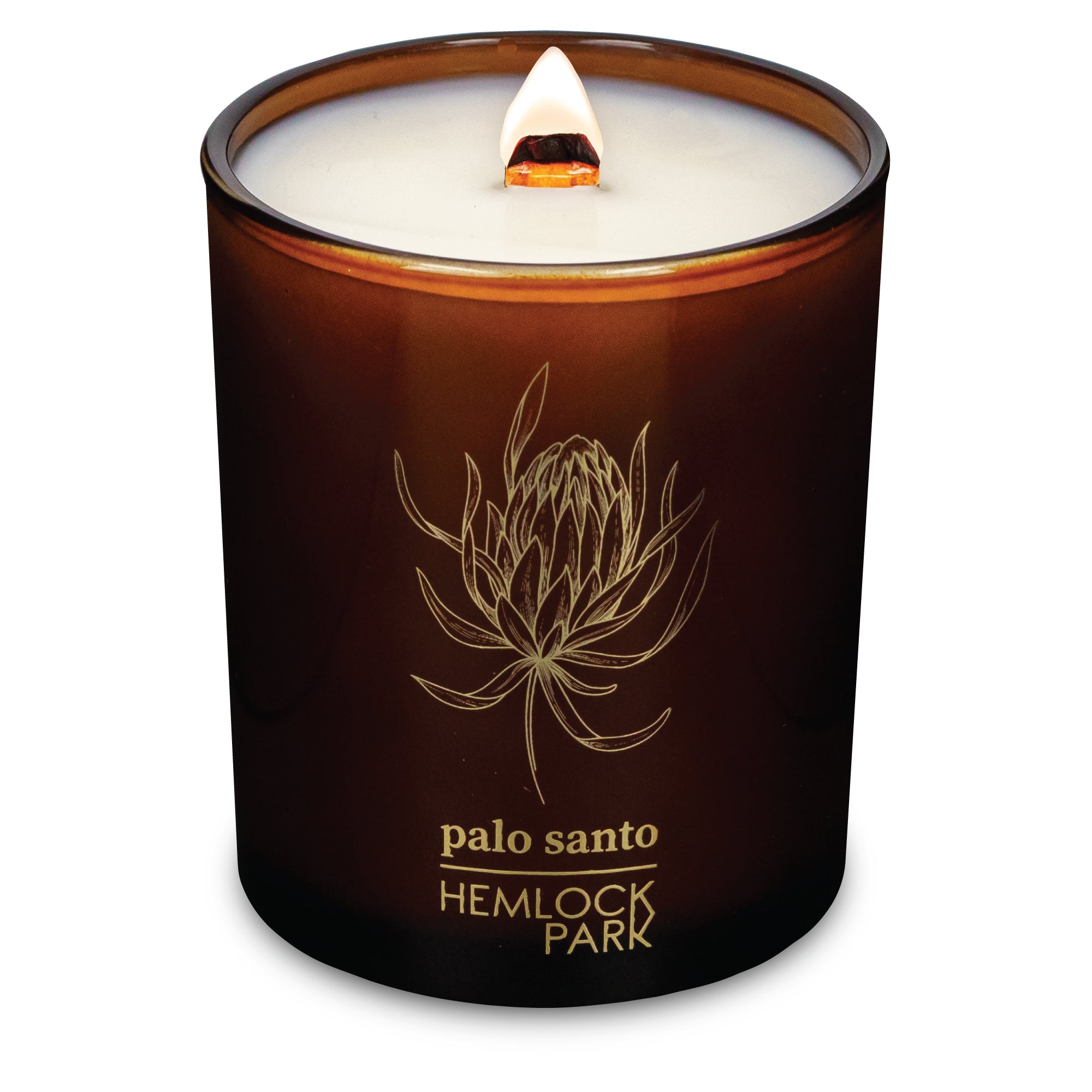 Palo Santo wood wick candle plant-based coconut wax Hemlock Park 7.2 oz