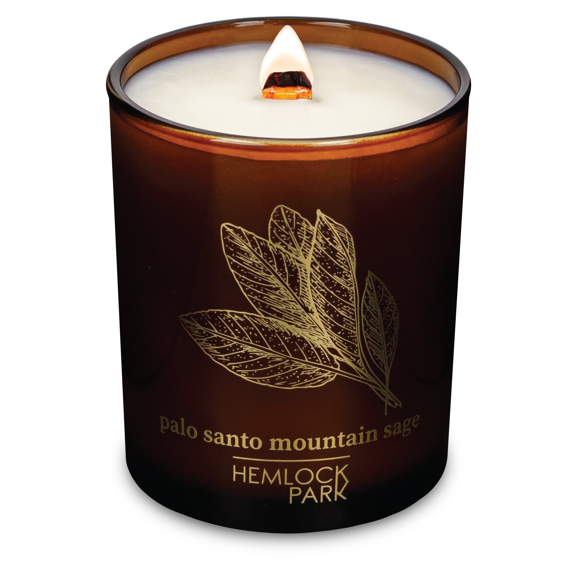 Palo Santo Mountain Sage wood wick candle plant-based coconut wax Hemlock Park 7.2 oz