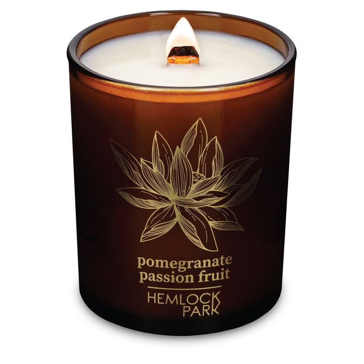 Pomegranate Passion Fruit | Amber & Gold Wood Wick Candle