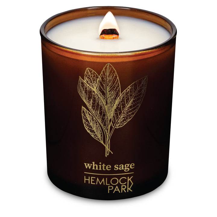 White Sage | Amber & Gold Wood Wick Candle