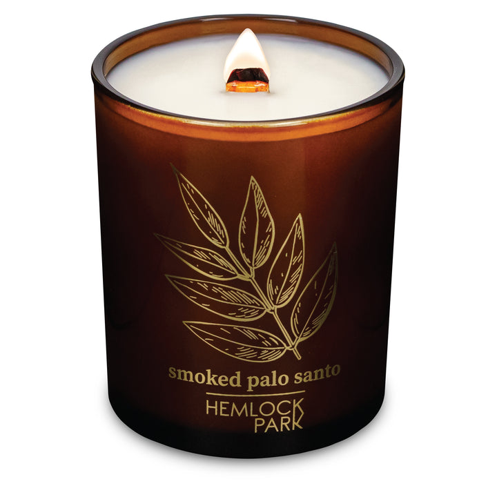 Smoked Palo Santo | Amber & Gold Wood Wick Candle