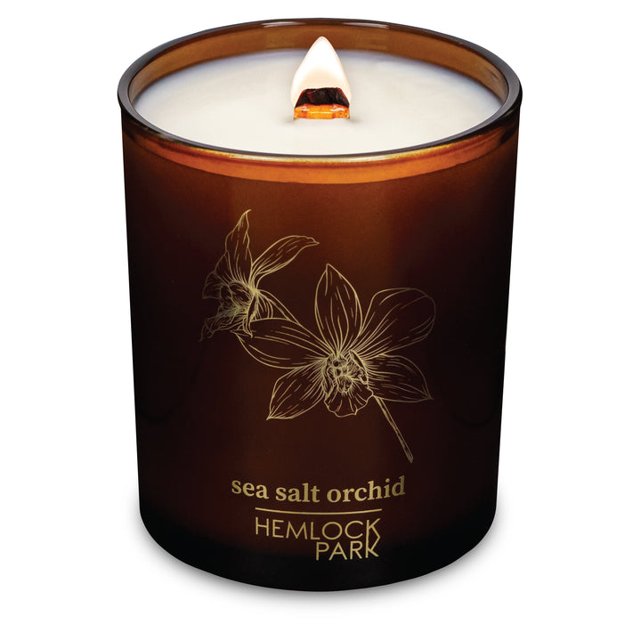 Sea Salt Orchid | Amber & Gold Wood Wick Candle