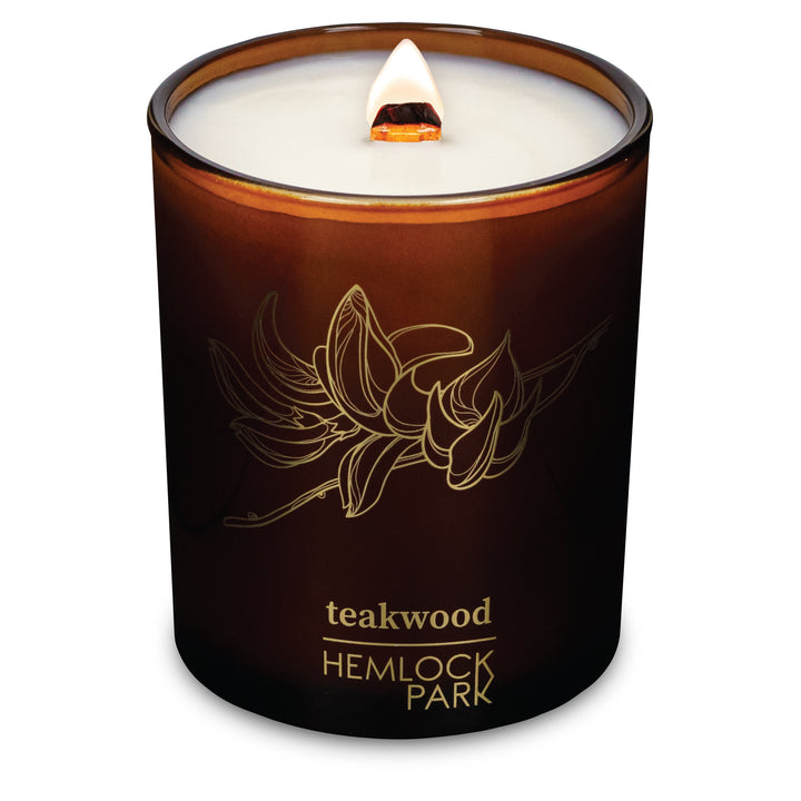 Teakwood | Amber & Gold Wood Wick Candle