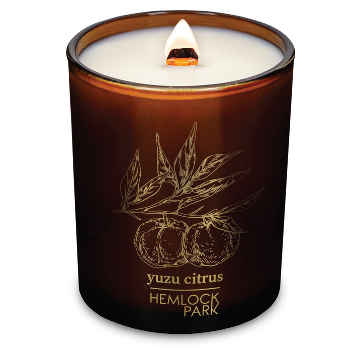 Yuzu Citrus | Amber & Gold Wood Wick Candle