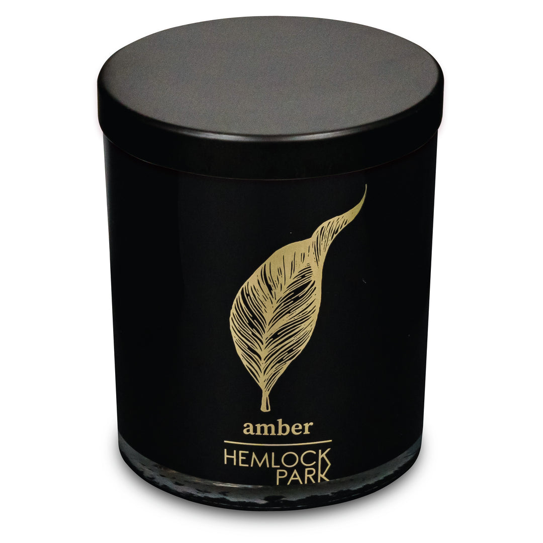 Amber | Black & Gold Wood Wick Candle