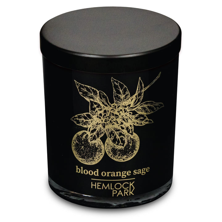 Blood Orange Sage | Black & Gold Wood Wick Candle