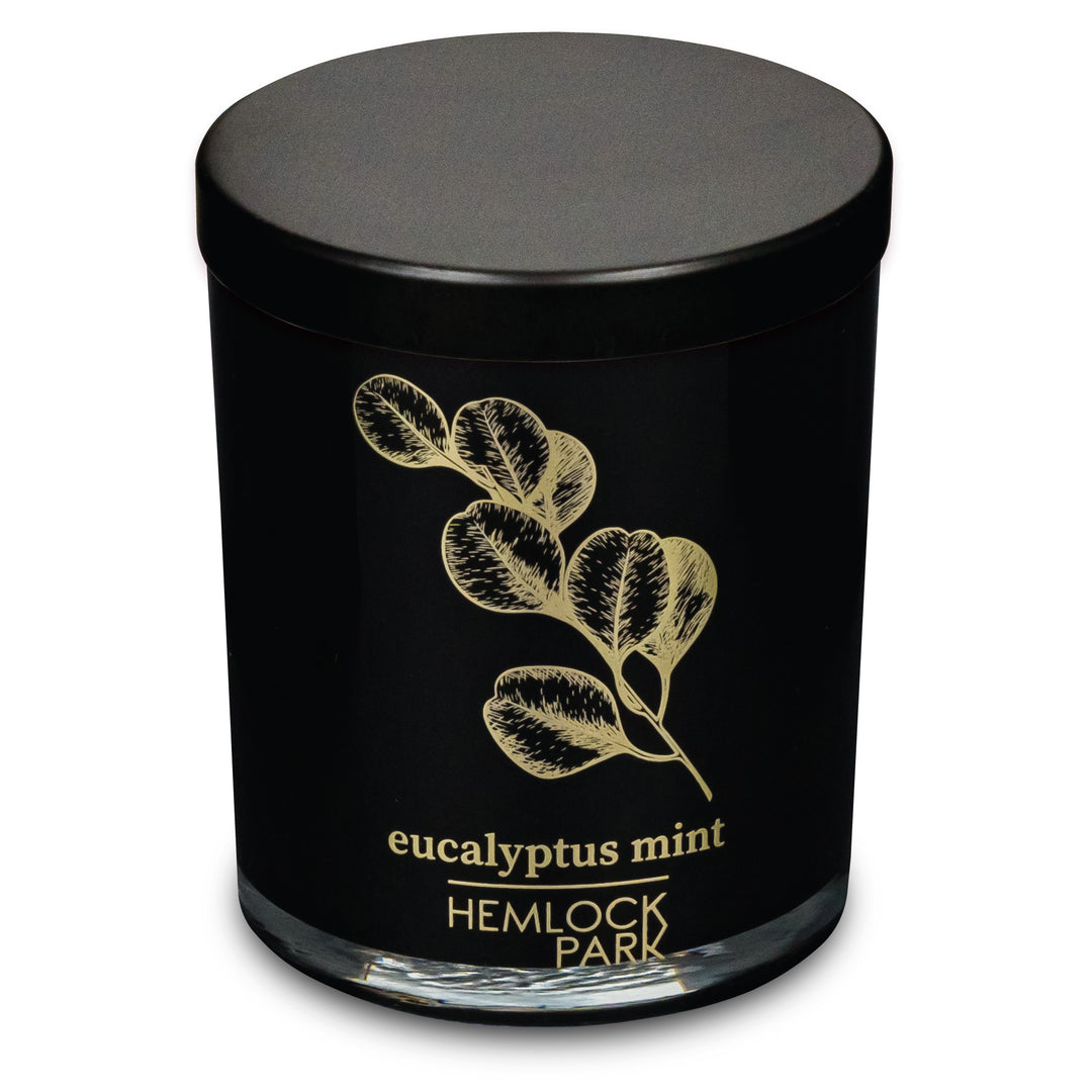 Eucalyptus Mint | Black & Gold Wood Wick Candle