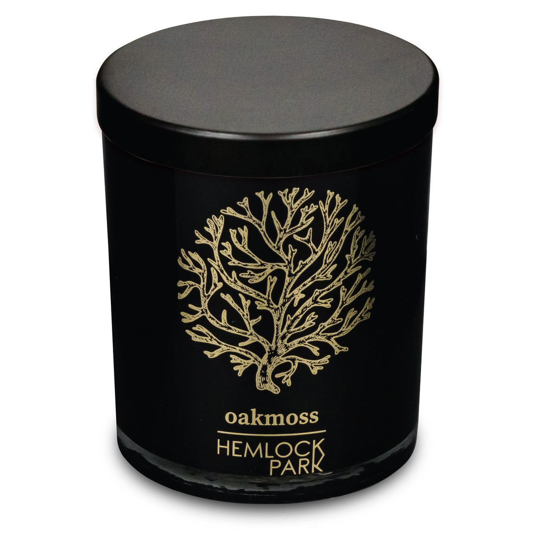 Oakmoss | Black & Gold Wood Wick Candle