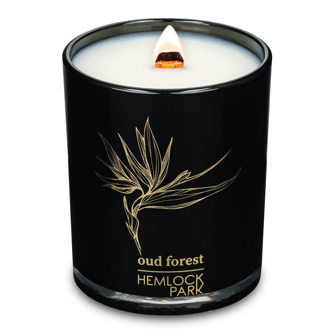 Oud Forest | Black & Gold Wood Wick Candle