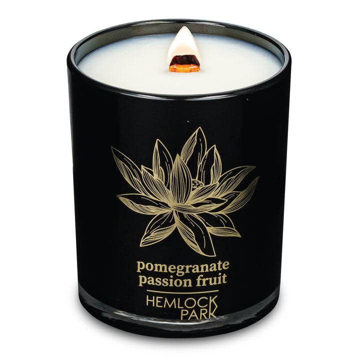 Pomegranate Passion Fruit | Black & Gold Wood Wick Candle