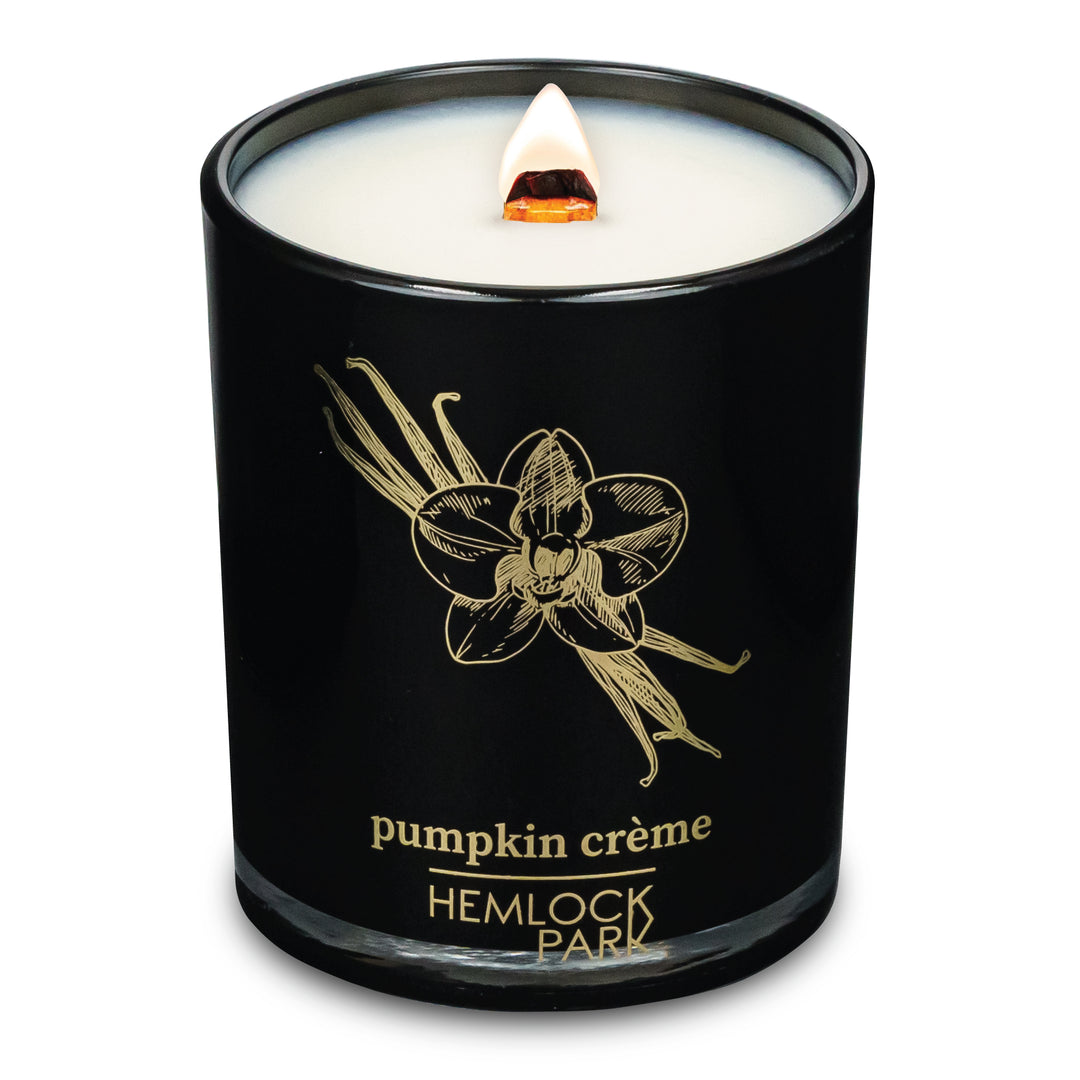 Pumpkin Crème | Black & Gold Wood Wick Candle