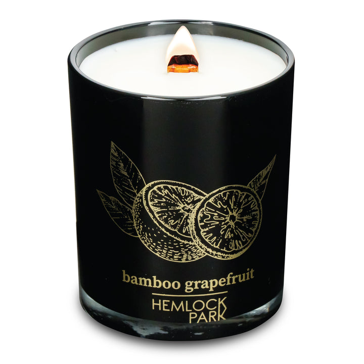 Bamboo Grapefruit | Black & Gold Wood Wick Candle