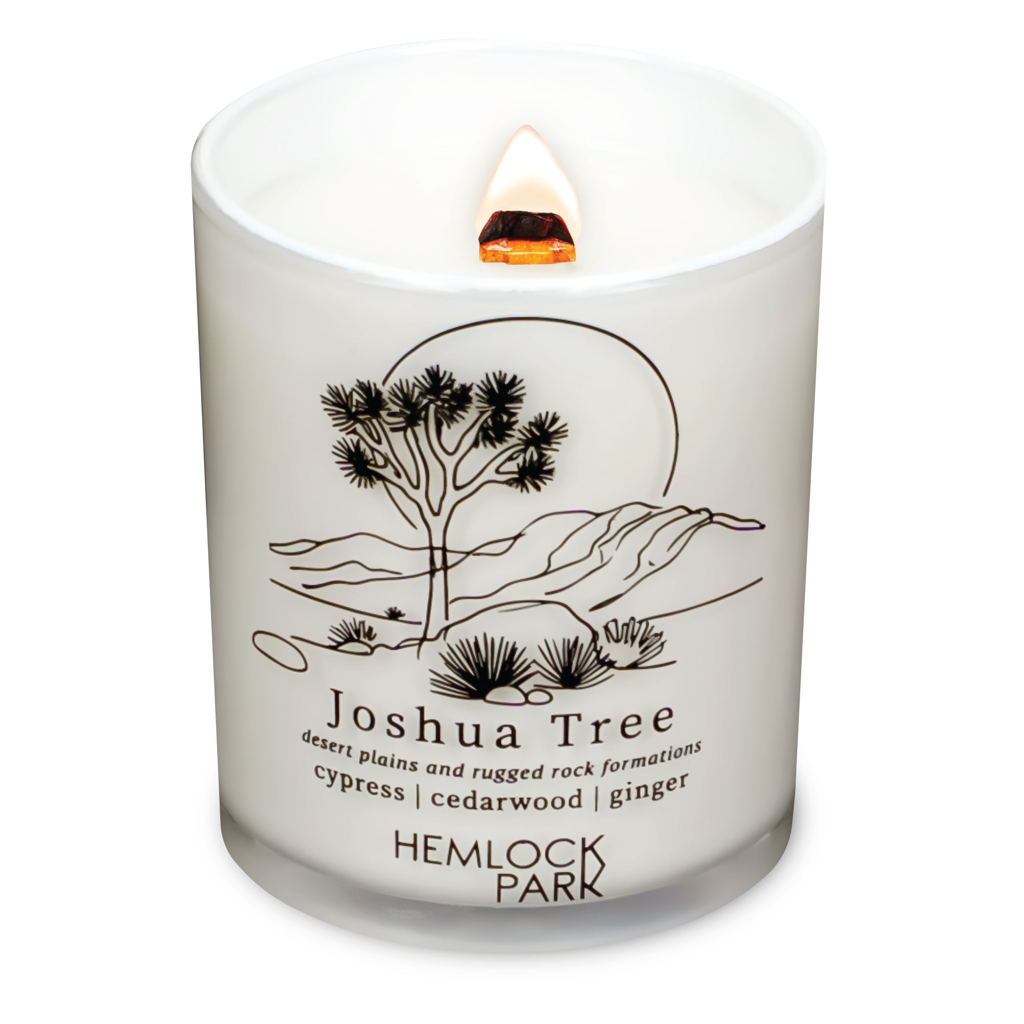 Joshua Tree wood wick candle plant-based coconut wax Hemlock Park 7.2 oz