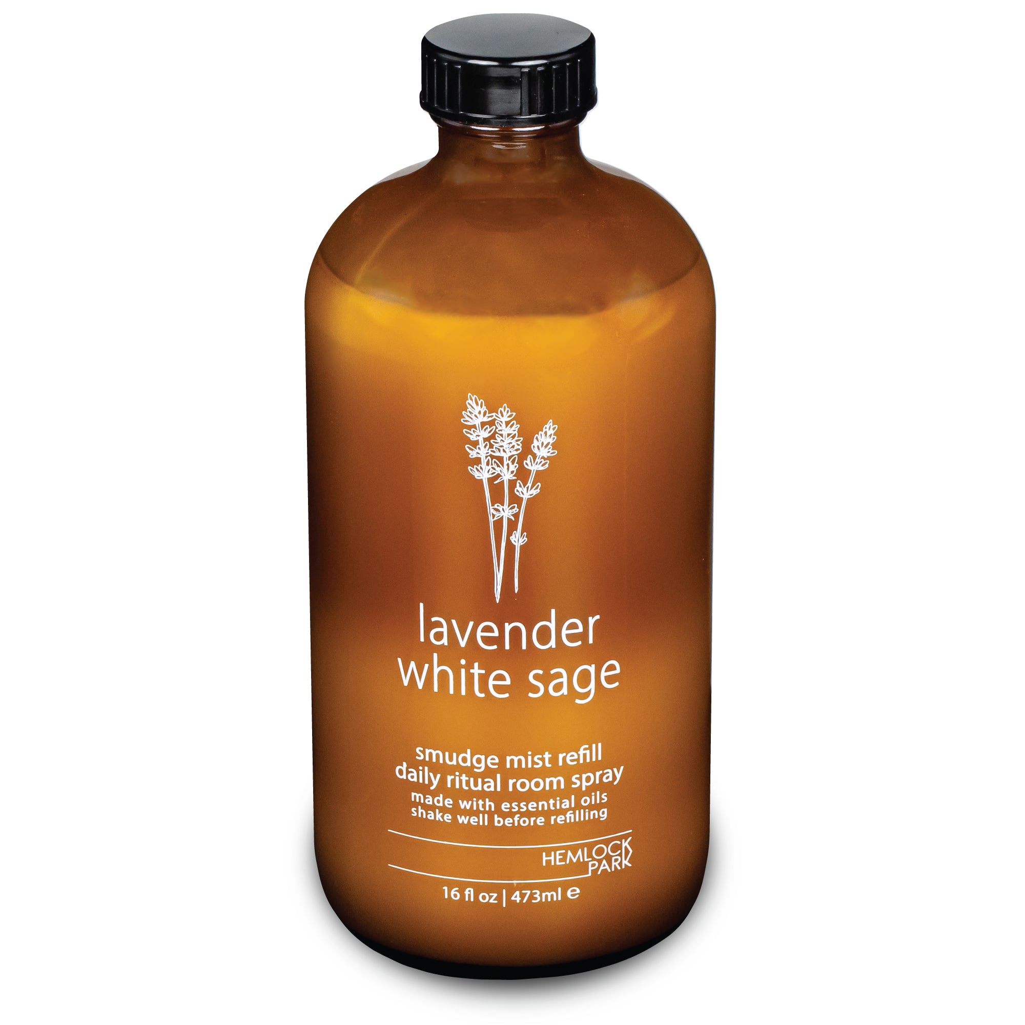 Lavender smudge mist room spray plant-based vegan Hemlock Park 4 oz