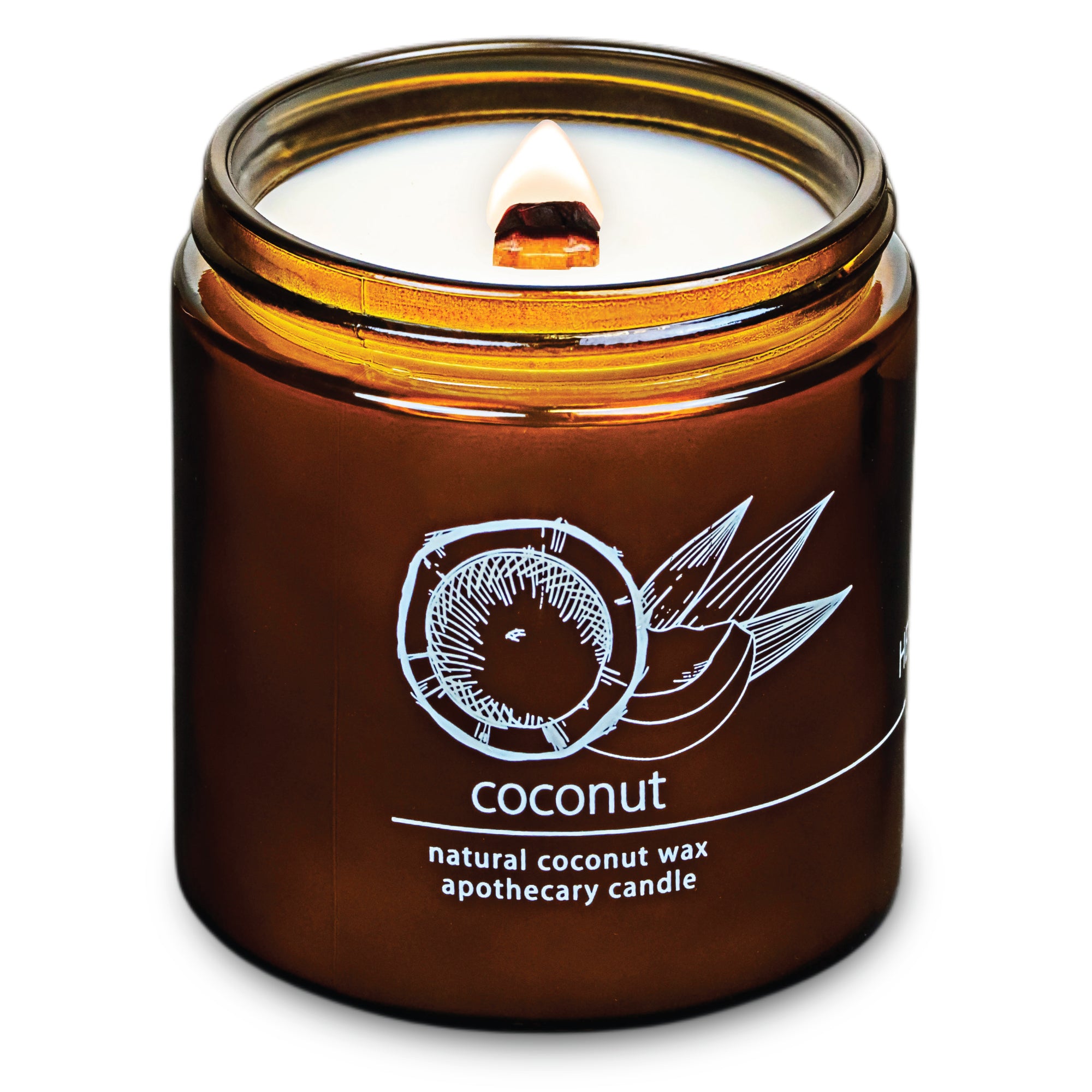 Coconut Wood Wick Candle with Natural Coconut Wax