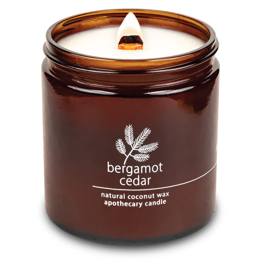 Bergamot Cedar | Wood Wick Candle with Natural Coconut Wax