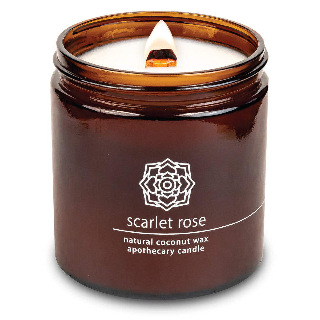 Scarlet Rose | Wood Wick Candle with Natural Coconut Wax