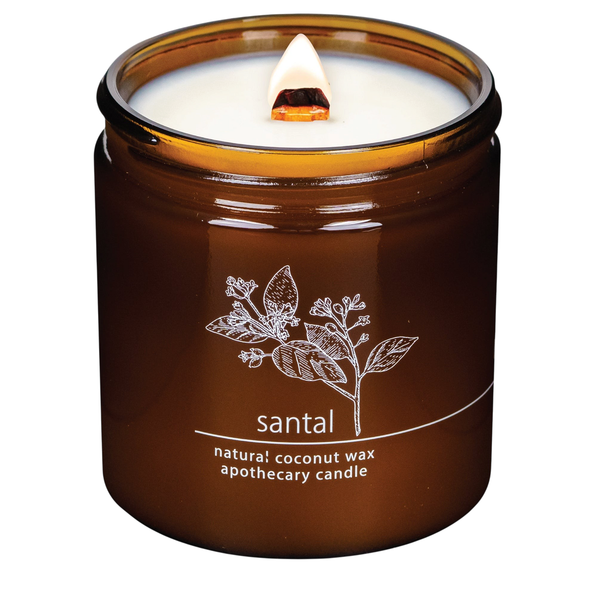 Santal wood wick candle plant-based coconut and apricot wax Hemlock Park 16 oz