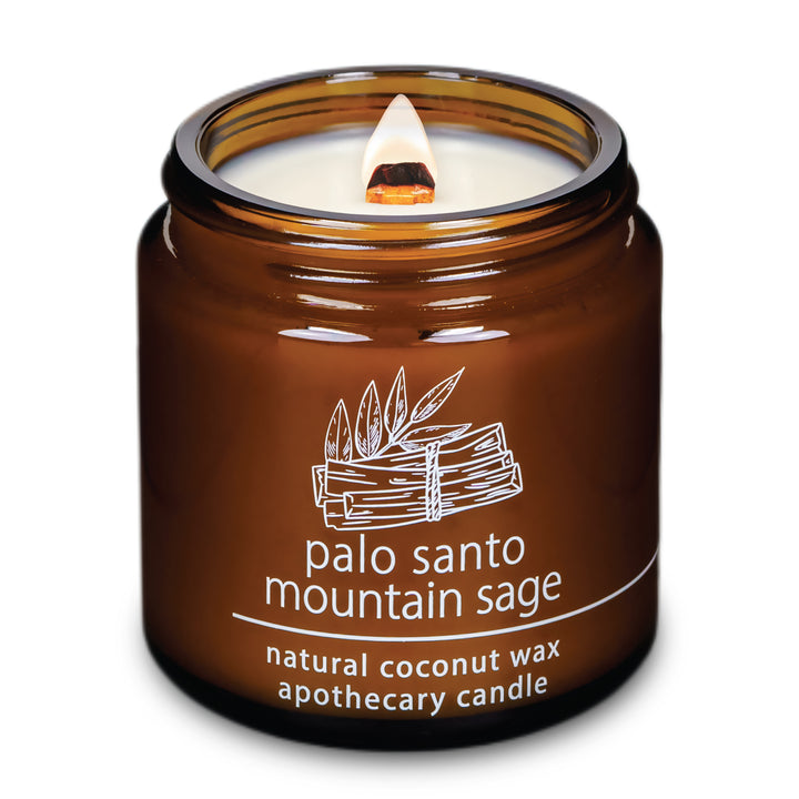 Palo Santo Mountain Sage | Wood Wick Candle with Natural Coconut Wax
