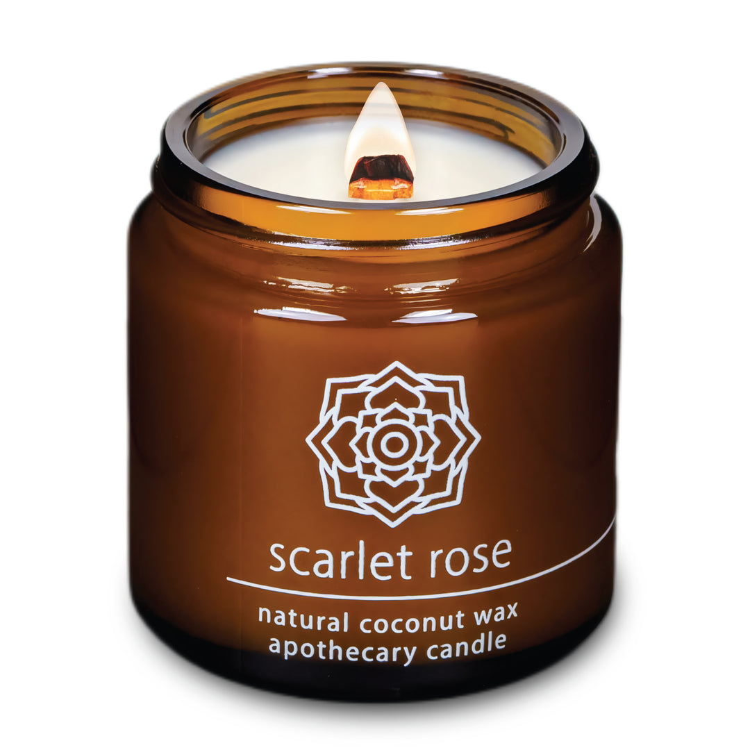 Scarlet Rose | Wood Wick Candle with Natural Coconut Wax