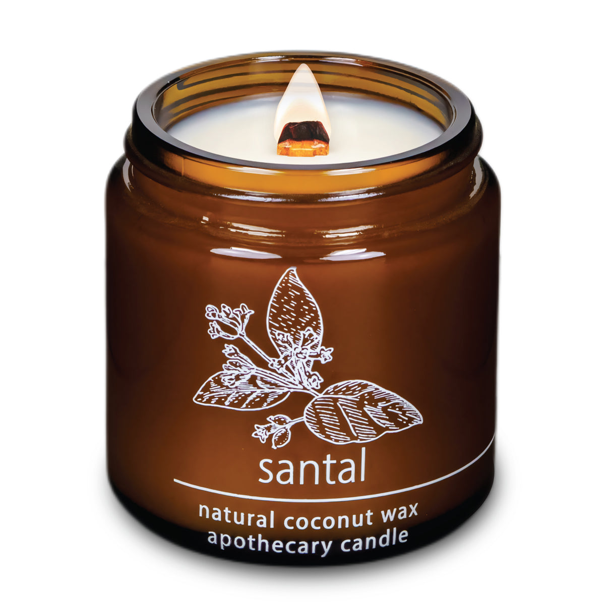 Santal wood wick candle plant-based coconut wax Hemlock Park 16 oz