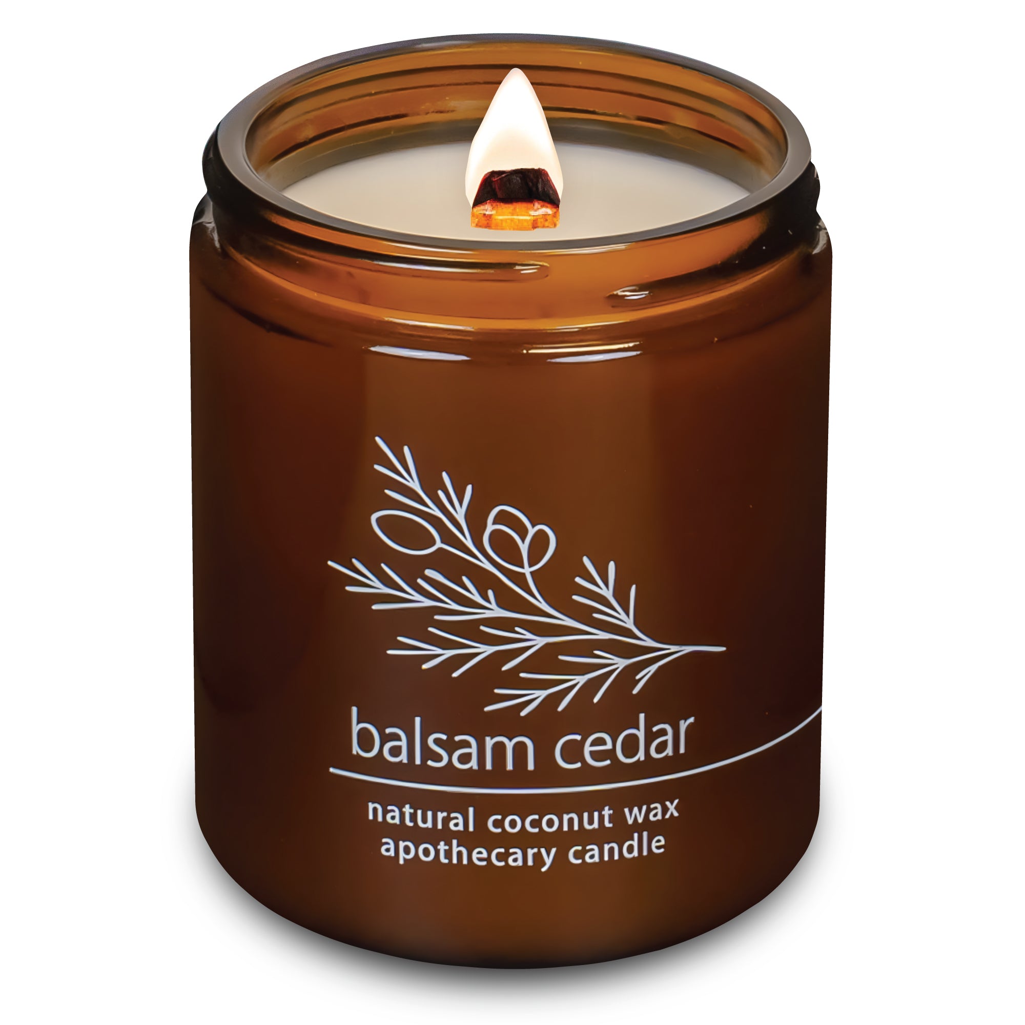 Balsam Cedar wood wick candle plant-based coconut wax Hemlock Park 8 oz