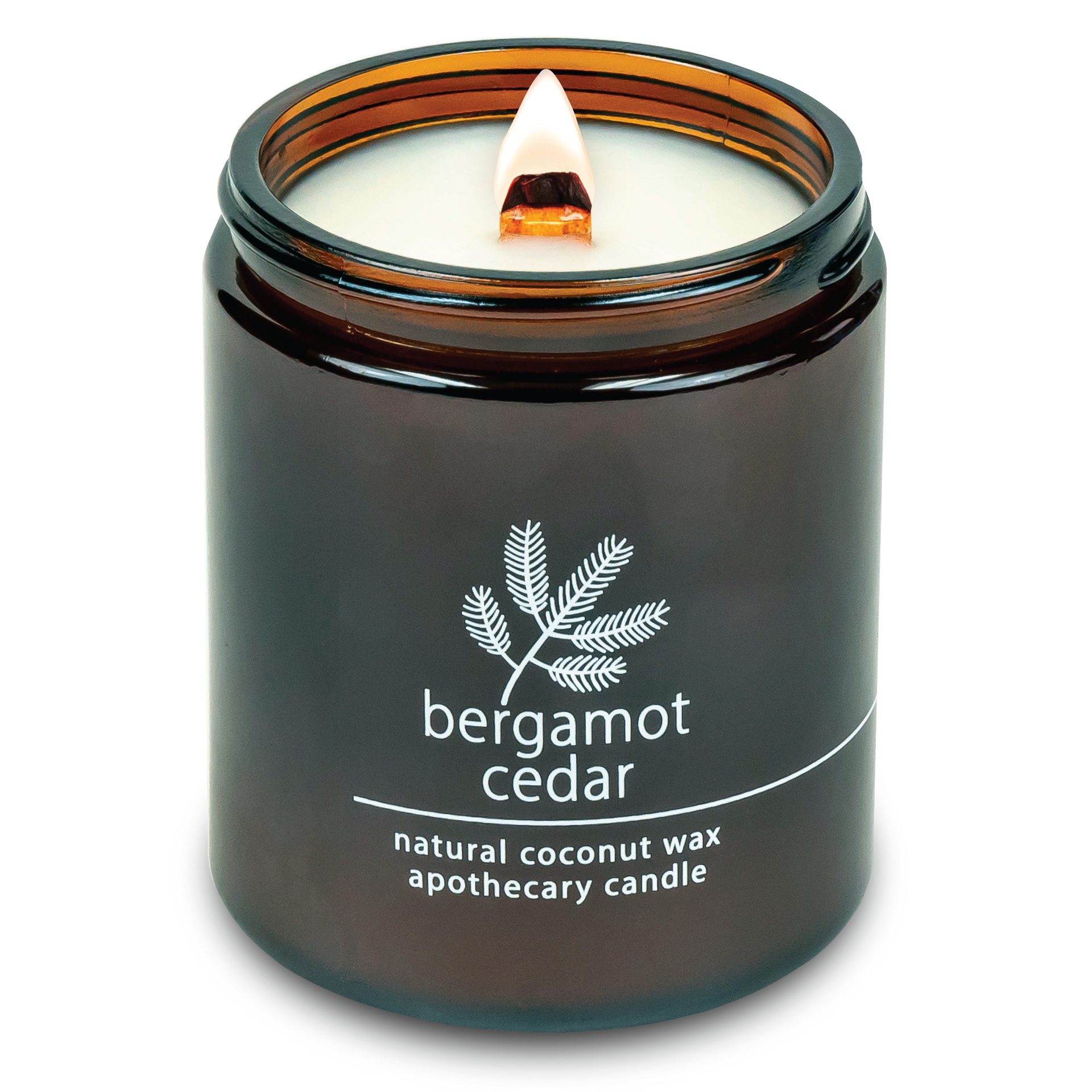 Bergamot Cedar Wood Wick Candle | Citrus Woody Scent | Plant-Based