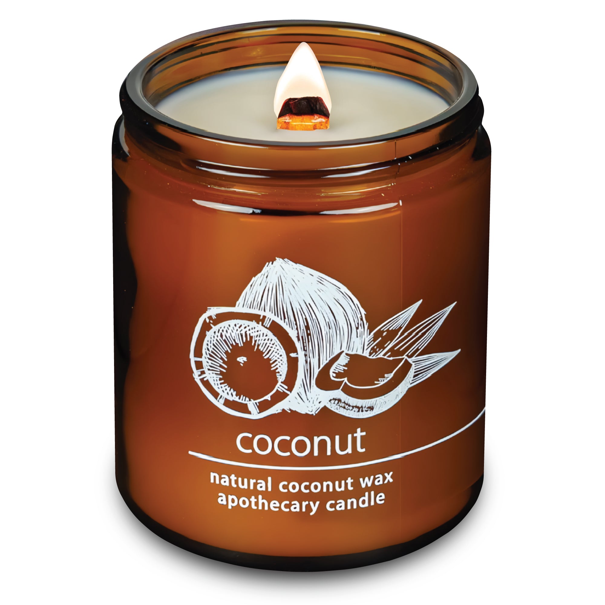 Coconut | Wood Wick Candle with Natural Coconut Wax - Hemlock Park