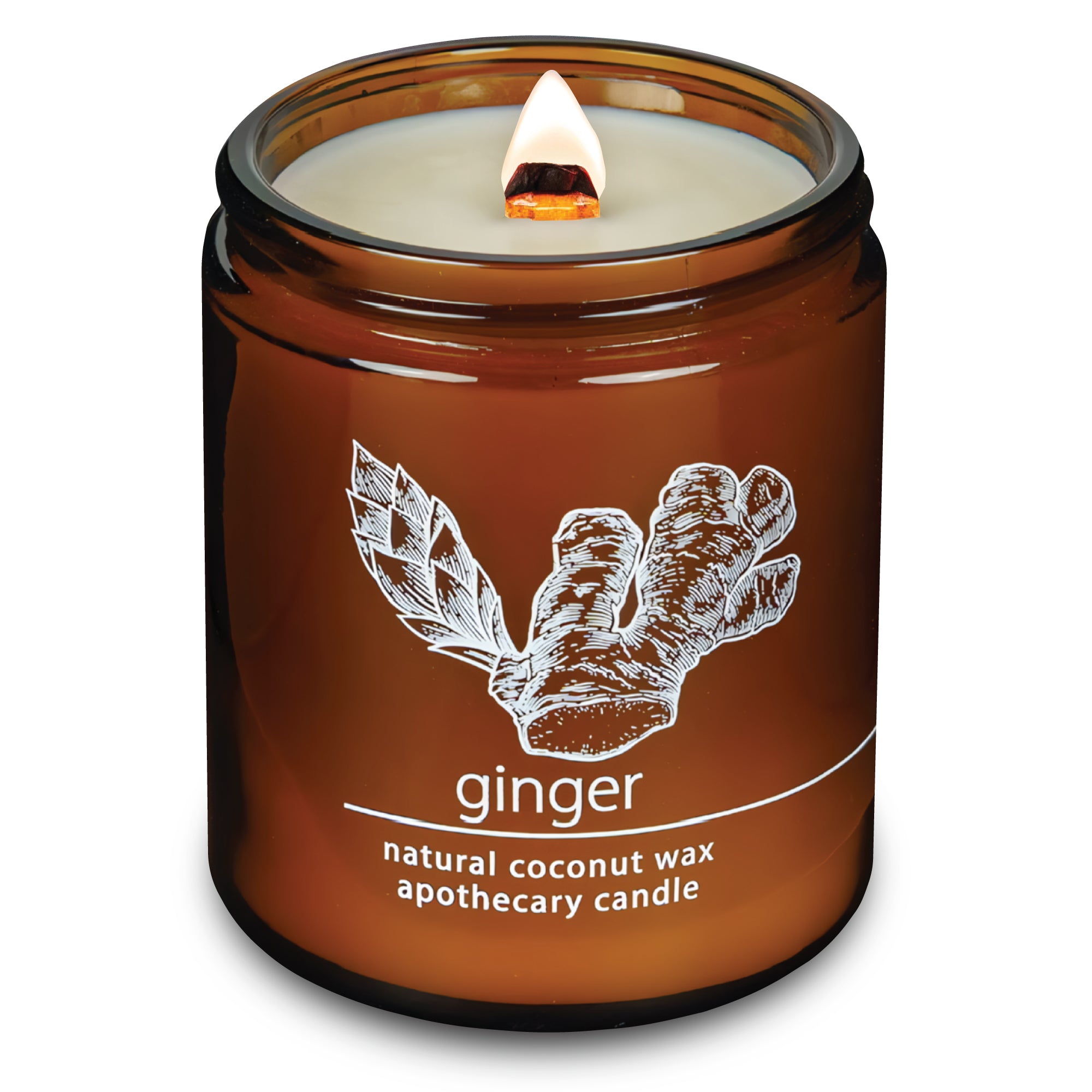 Ginger | Wood Wick Candle with Natural Coconut Wax - Hemlock Park