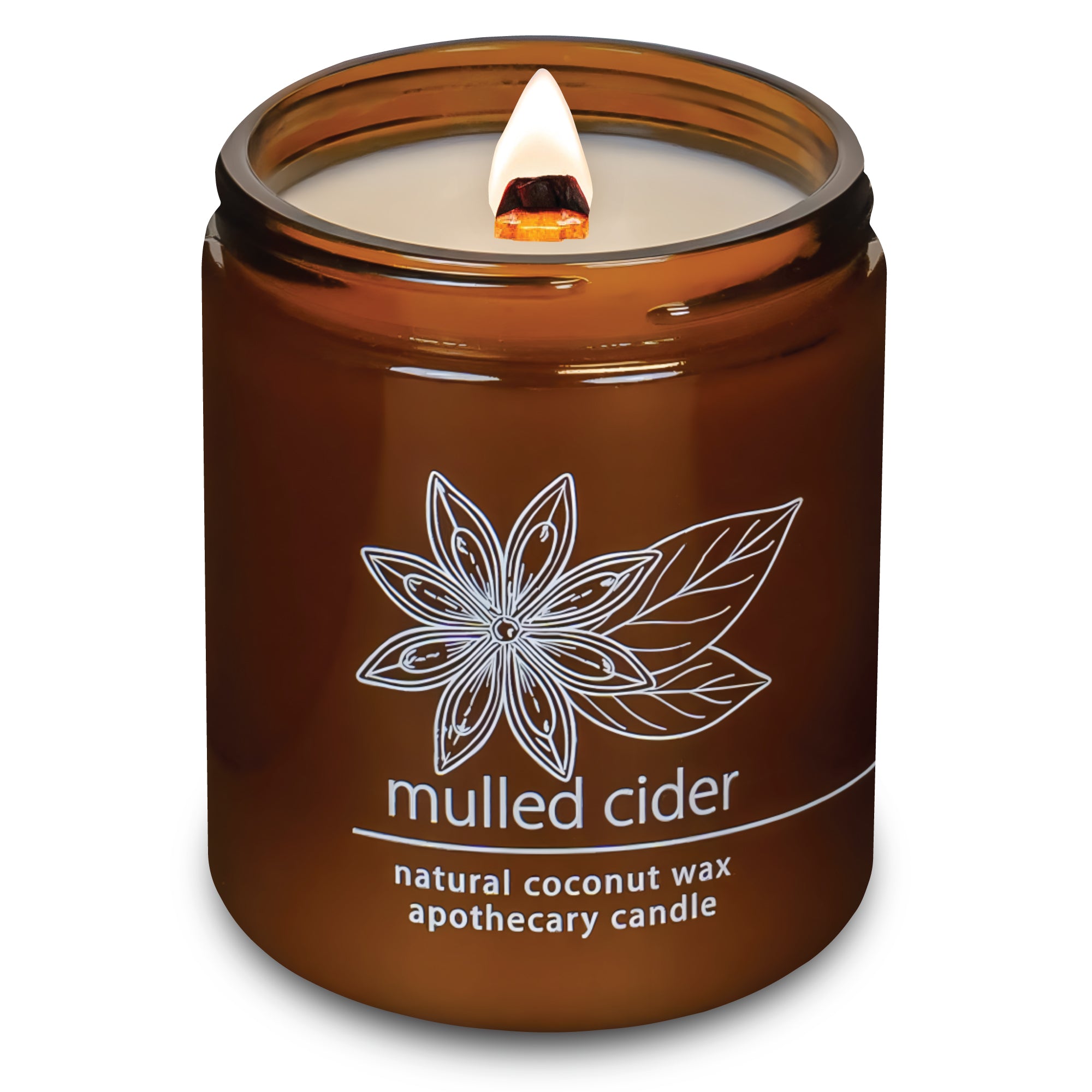 Mulled Cider wood wick candle plant-based coconut wax Hemlock Park 8 oz