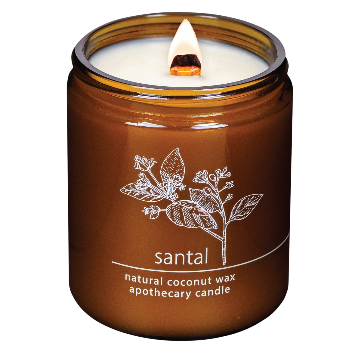 Santal wood wick candle plant-based coconut and apricot wax Hemlock Park 16 oz