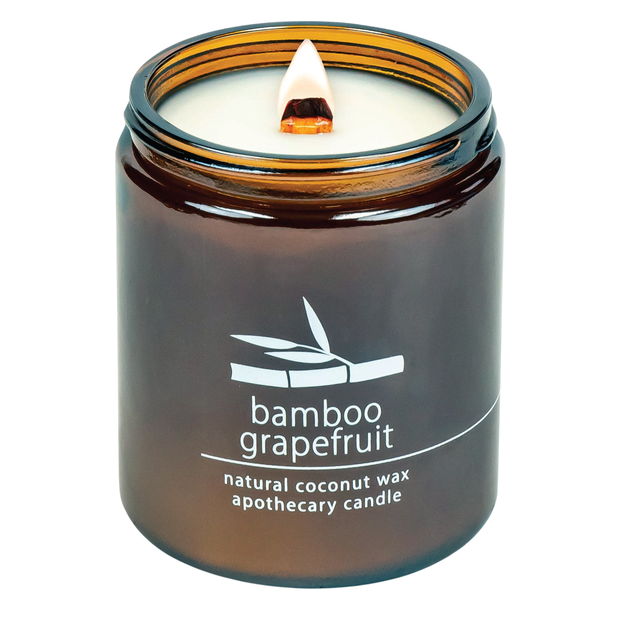 Bamboo Grapefruit wood wick candle plant-based coconut wax Hemlock Park 8 oz