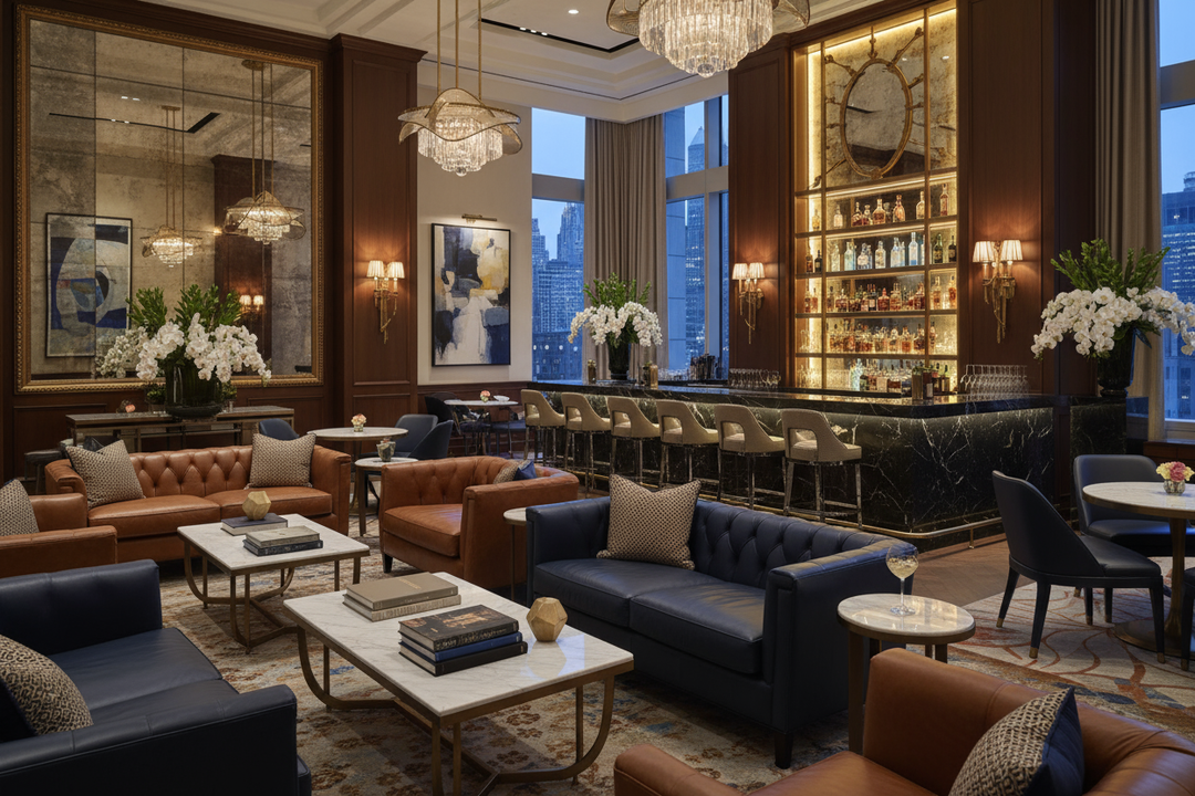 upscale hotel lounge