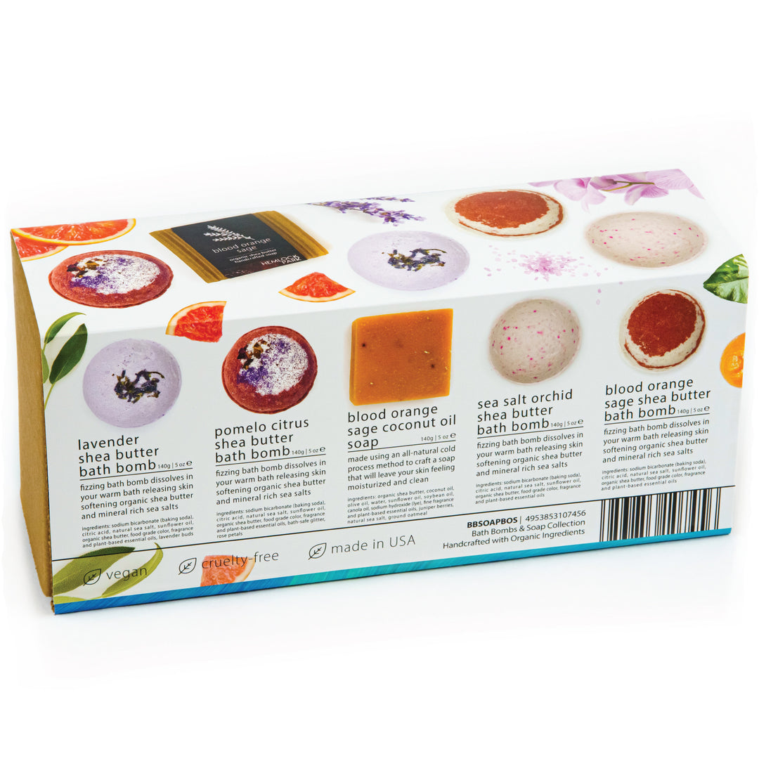 Organic Shea Butter Bath Bombs & Soap Collection Gift Box