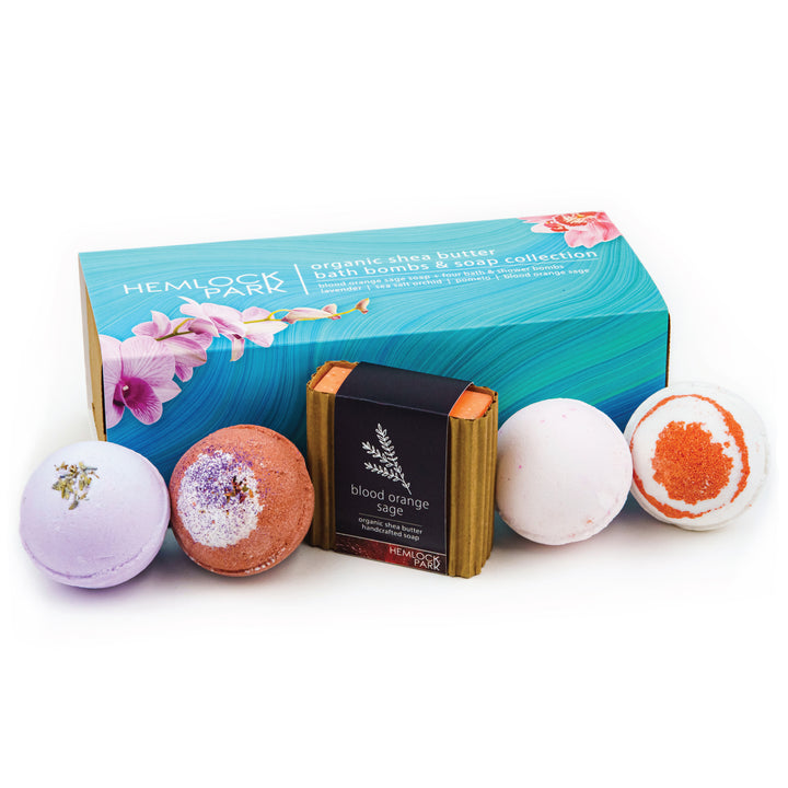 Organic Shea Butter Bath Bombs & Soap Collection Gift Box