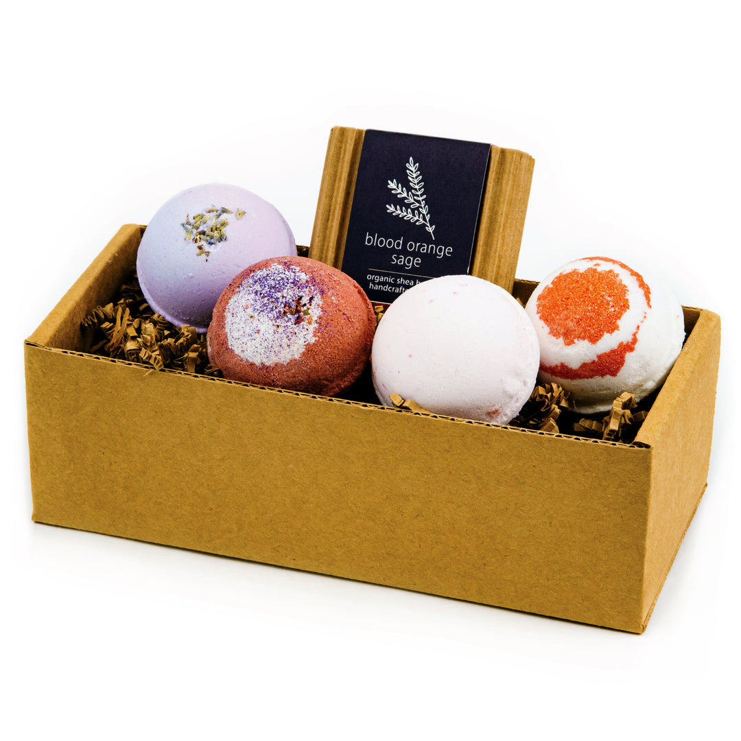 Organic Shea Butter Bath Bombs & Soap Collection Gift Box