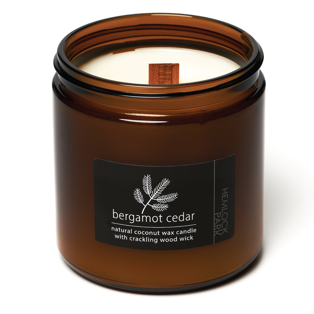 Bergamot Cedar | Wood Wick Candle with Natural Coconut Wax