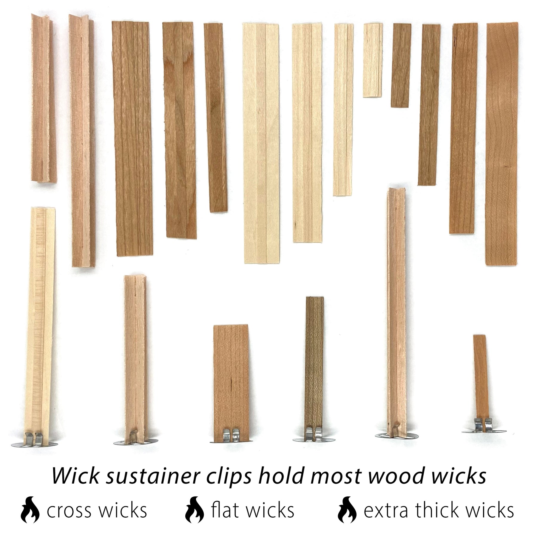 200PCS Wicks Wooden Set for Candles – 100 Wooden Wicks and 100 Candle Wick  Clips for Candle Making Supplies Wood Candle Wicks for Soy Wax Wood Wicks