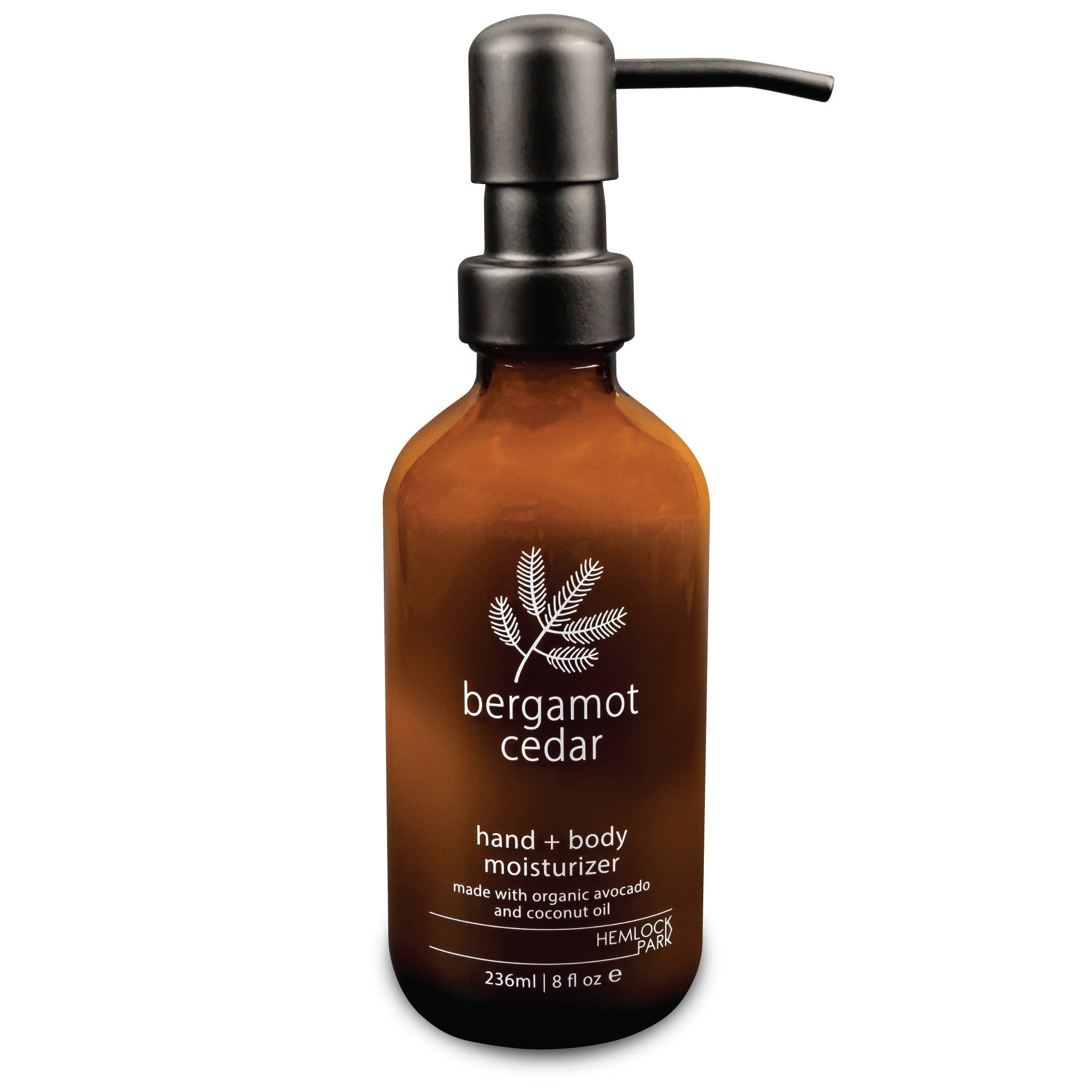 Bergamot Cedar botanical moisturizer plant-based vegan Hemlock Park 8 oz